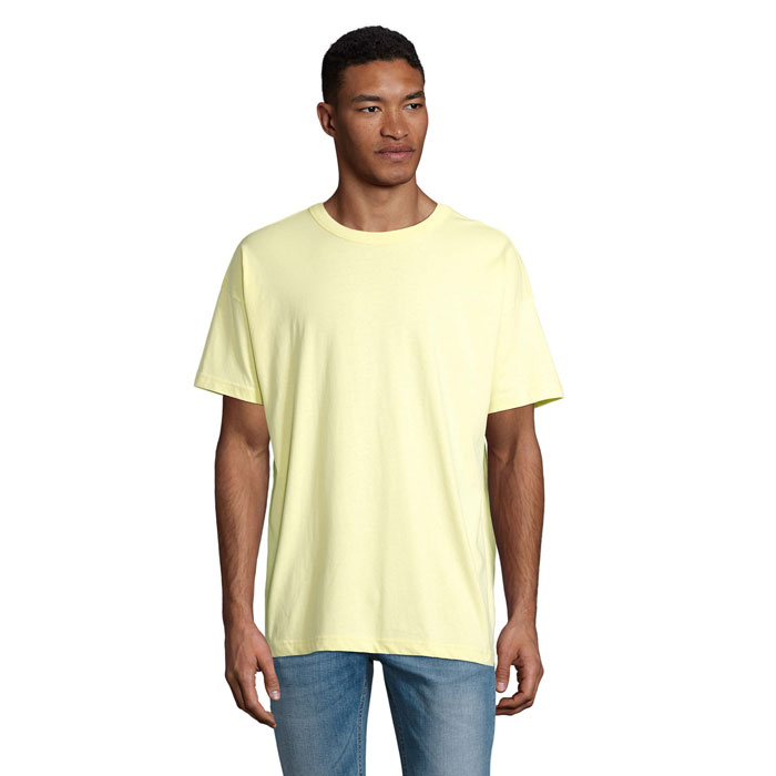 BOXY MEN T-SHIRT OVERSIZE P125756O jasnożółty BOXY MEN T-SHIRT OVERSIZE P125756O jasnożółty