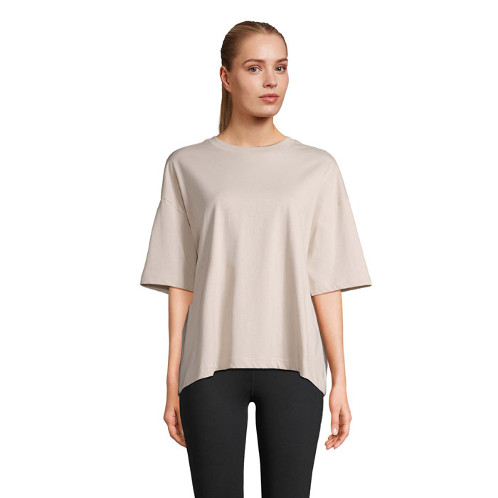BOXY WOMEN T-SHIRT OVERSIZE P125791O linen twin