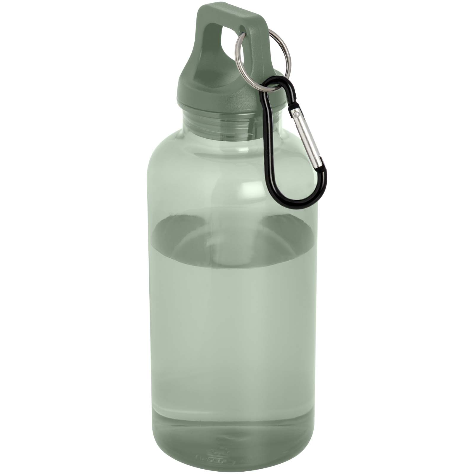Oregon butelka na wodę o pojemności 400 ml z karabińczykiem wykonana z tworzyw sztucznych pochodzących z recyklingu z certyfi P076902C melanż zielony