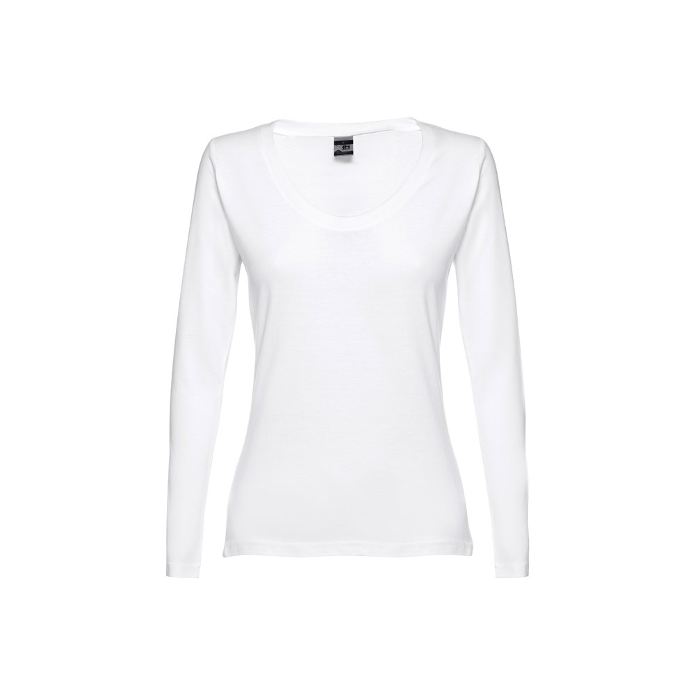 THC BUCHAREST WOMEN WH II. T-shirt damski z długim rękawem taliowany P152724S biały