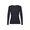THC BUCHAREST WOMEN II. Bawełniany T-shirt damski z długim rękawem taliowany P152727S czarny