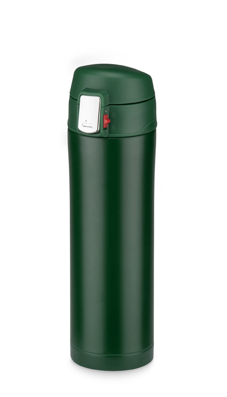 Kubek termiczny LOCK MAT 440 ml P152186A zielony butelkowy