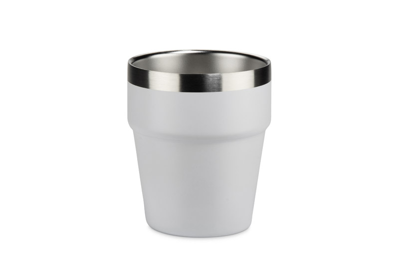 Kubek z recyklingowanej stali nierdzewnej MAKEL 300 ml P151658A biały