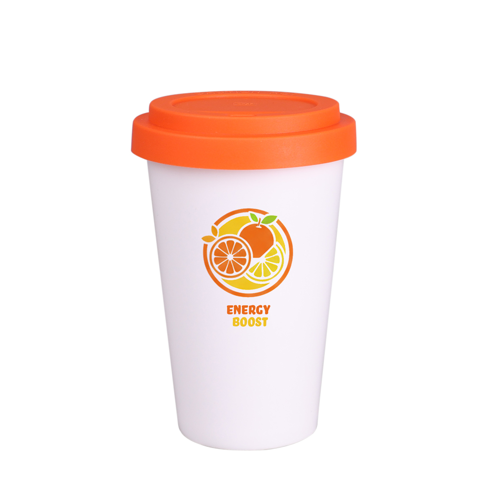 Kubek Freedom Classic 280 ml P041819M biały / pomarańczowy