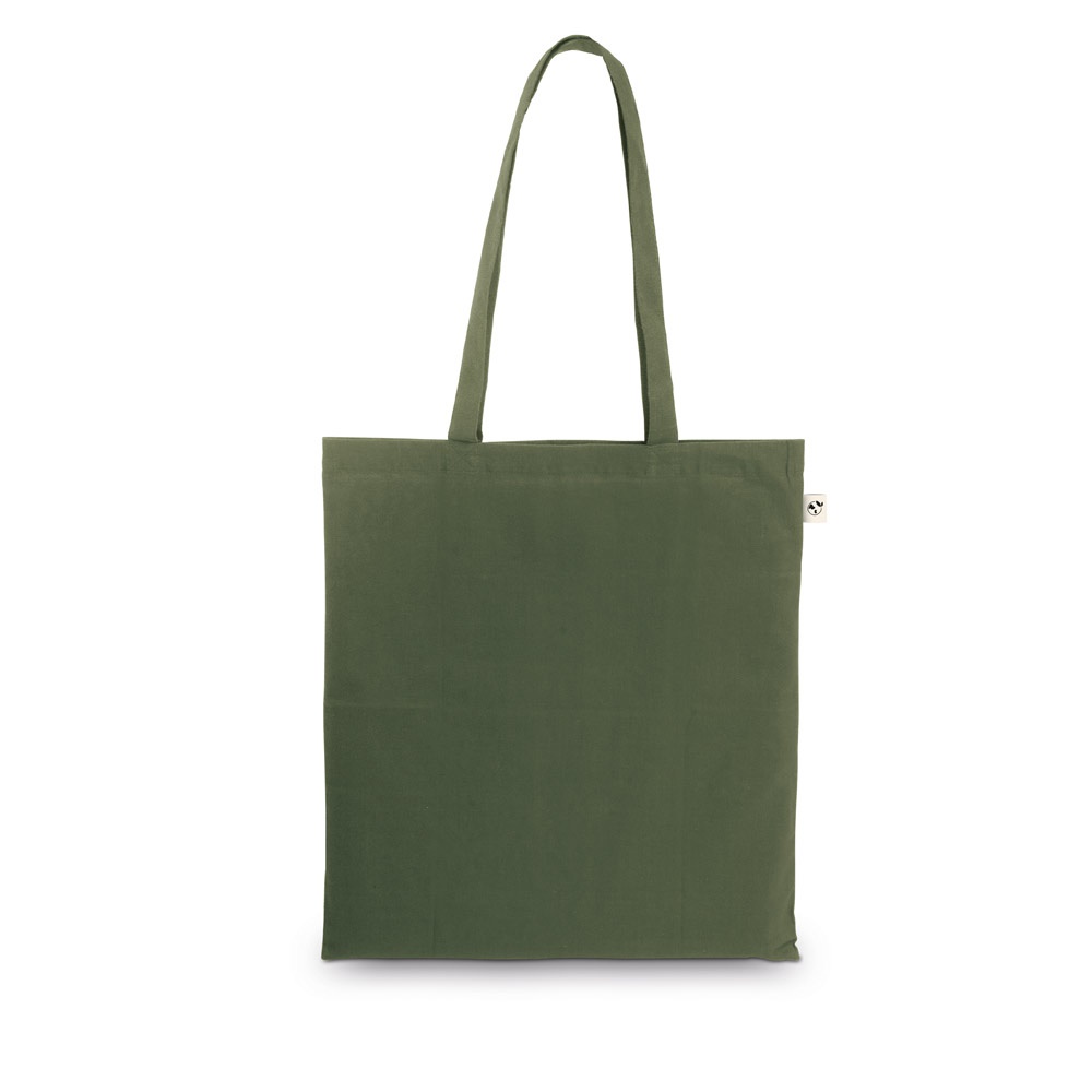 MEXICO. Torba wykonana w recyklingowanej bawełny (70%) i w poliestru (30% rPET) (150 g/m²) P097465S wojskowy zielony