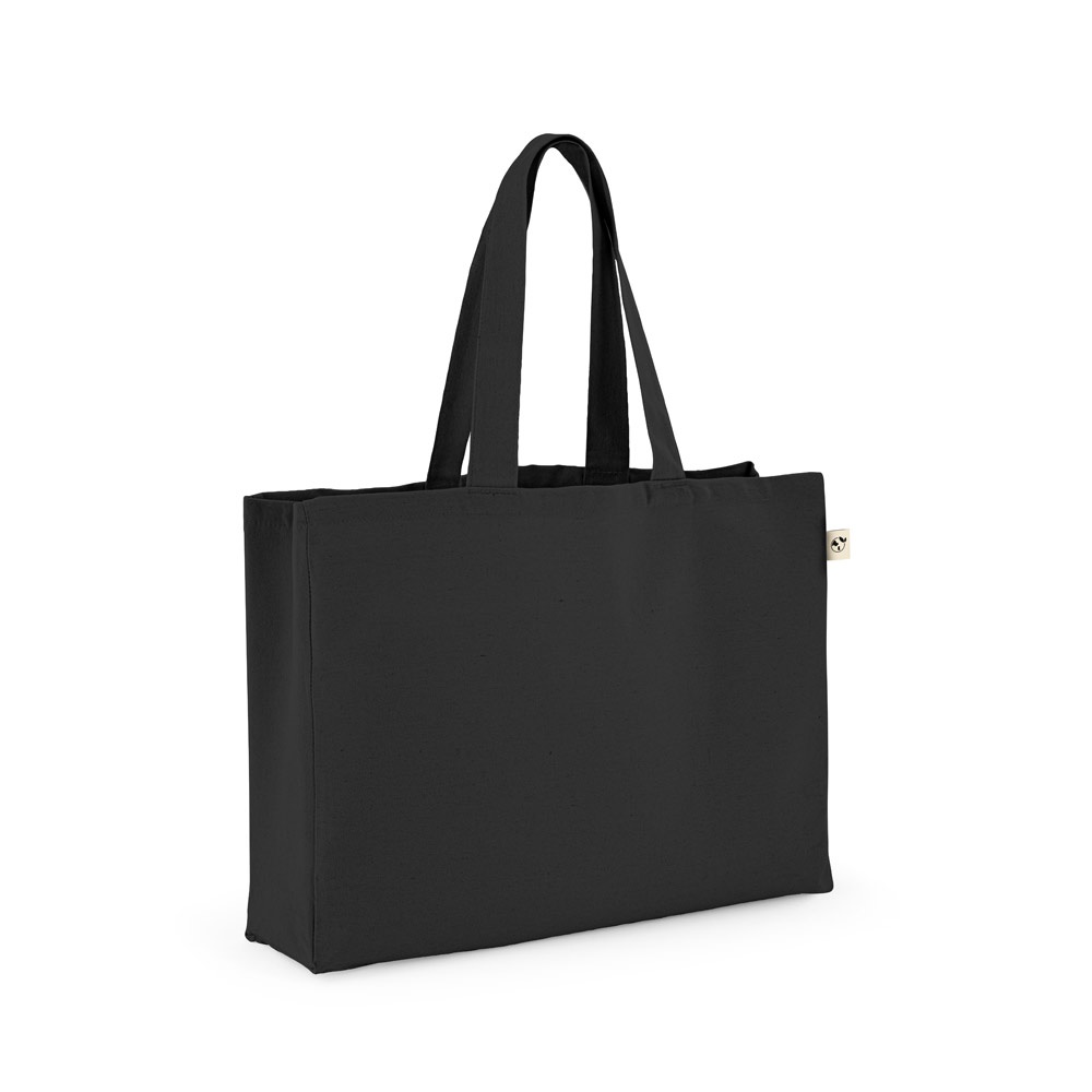 CAMDEN. Torba z bawełny (50%), bawełny z recyklingu (30%) i poliester (20% rPET) (280 g/ m²) P046536S czarny