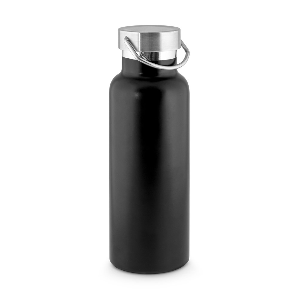 DUPLANTIS. Butelka ze stali nierdzewnej (36% z recyklingu) z izolacją próżniową 810 ml P097568S czarny