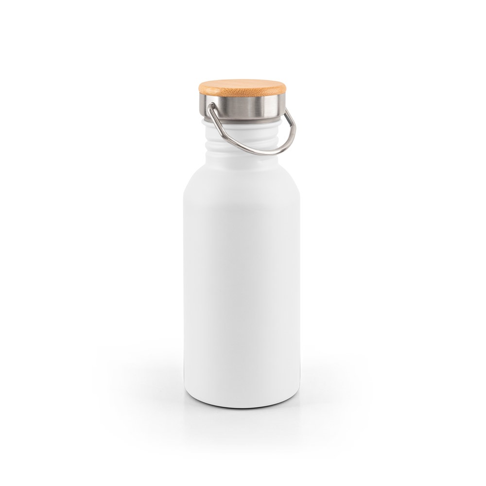 EWING. Butelka ze stali nierdzewnej z pojedynczą ścianką (90% z recyklingu) P145111S biały