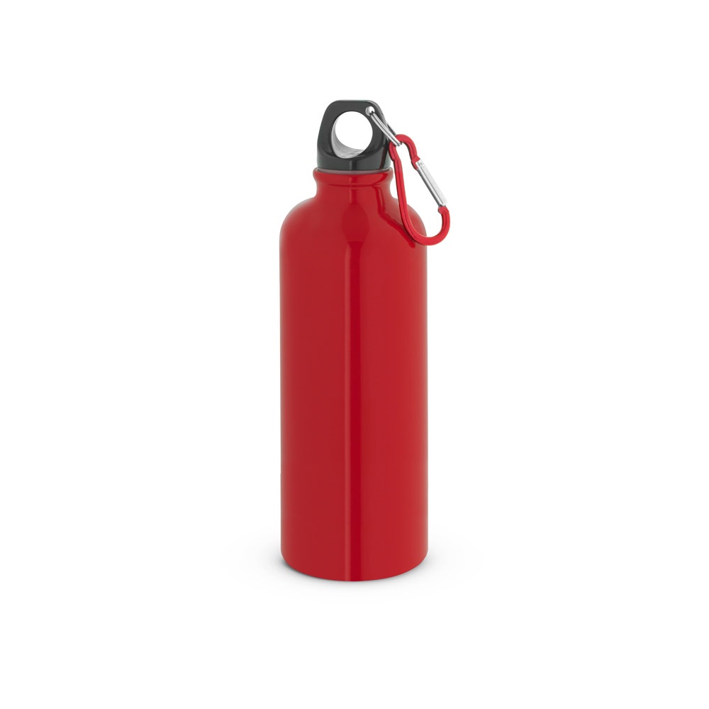 KELCE. Butelka ze stali nierdzewnej o pojedynczych ściankach z karabińczykiem 550 ml P145137S czerwony KELCE. Butelka ze stali nierdzewnej o pojedynczych ściankach z karabińczykiem 550 ml P145137S czerwony
