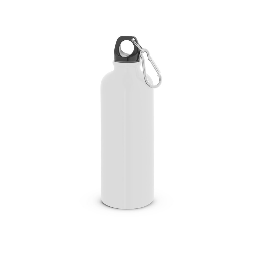 KELCE. Butelka ze stali nierdzewnej o pojedynczych ściankach z karabińczykiem 550 ml P145137S biały KELCE. Butelka ze stali nierdzewnej o pojedynczych ściankach z karabińczykiem 550 ml P145137S biały