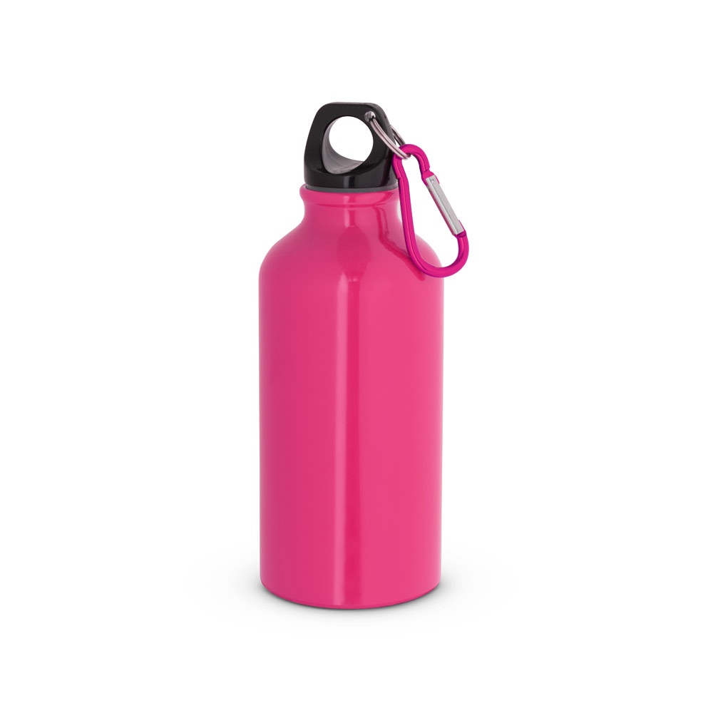 LANDSCAPE S. Aluminiowa butelka sportowa z karabińczykiem 400 ml P037266S różowy