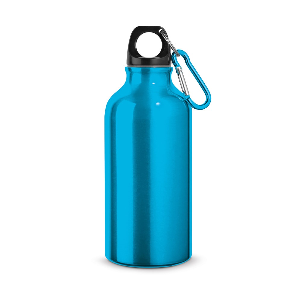 LANDSCAPE S. Aluminiowa butelka sportowa z karabińczykiem 400 ml P037266S błękitny
