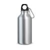LANDSCAPE S. Aluminiowa butelka sportowa z karabińczykiem 400 ml P037266S satynowy srebrny