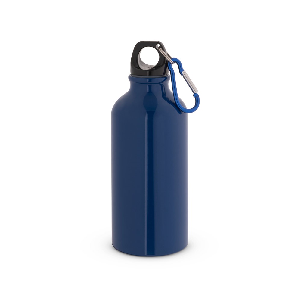 LANDSCAPE S. Aluminiowa butelka sportowa z karabińczykiem 400 ml P037266S granatowy
