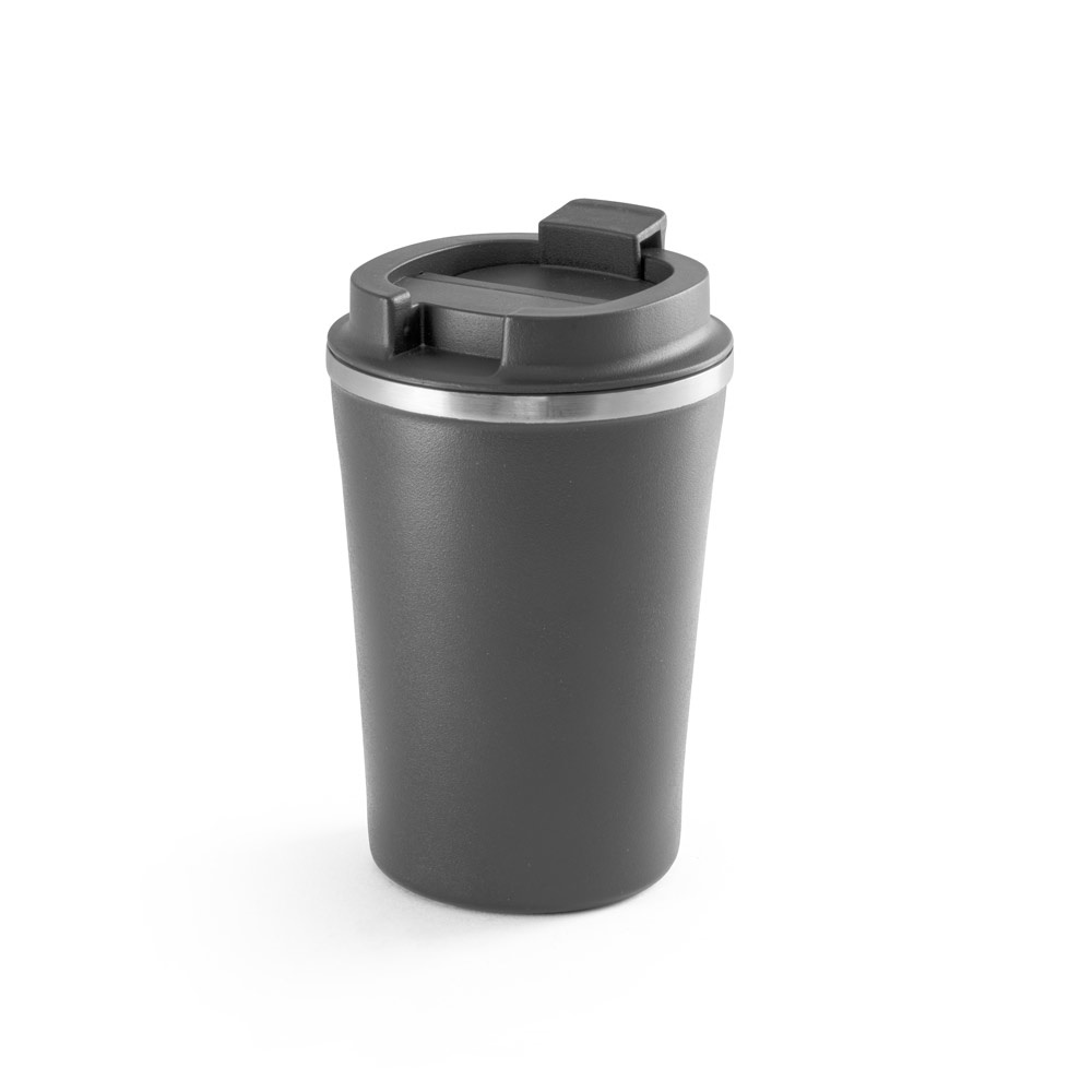 PHELPS. Kubek podróżny 470 ml ze stali nierdzewnej i PP P043865S ciemny szary