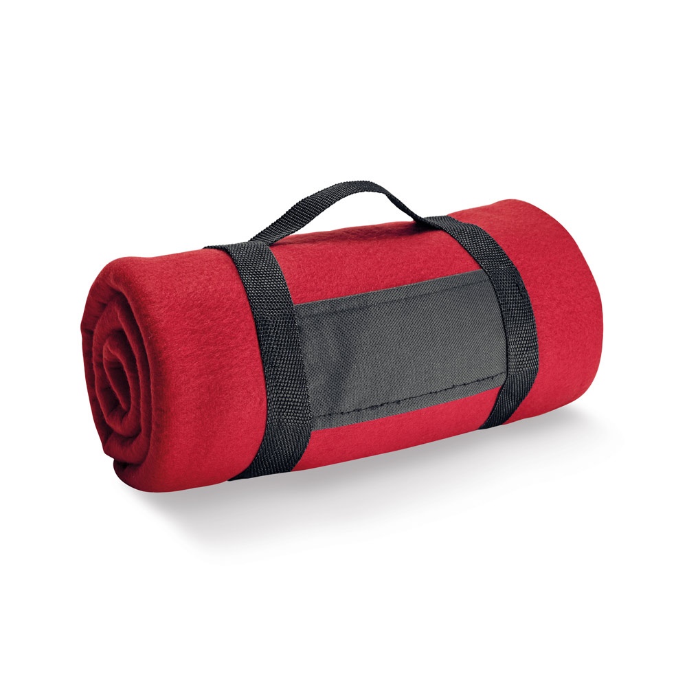 THORPE. Koc polarowy (180 g/m²) ze zdejmowanym uchwytem P038319S czerwony