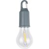 Wisząca lampka "żarówka", karabińczyk P105311X szary