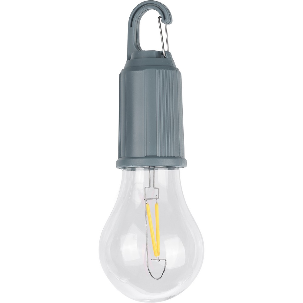Wisząca lampka "żarówka", karabińczyk P105311X szary