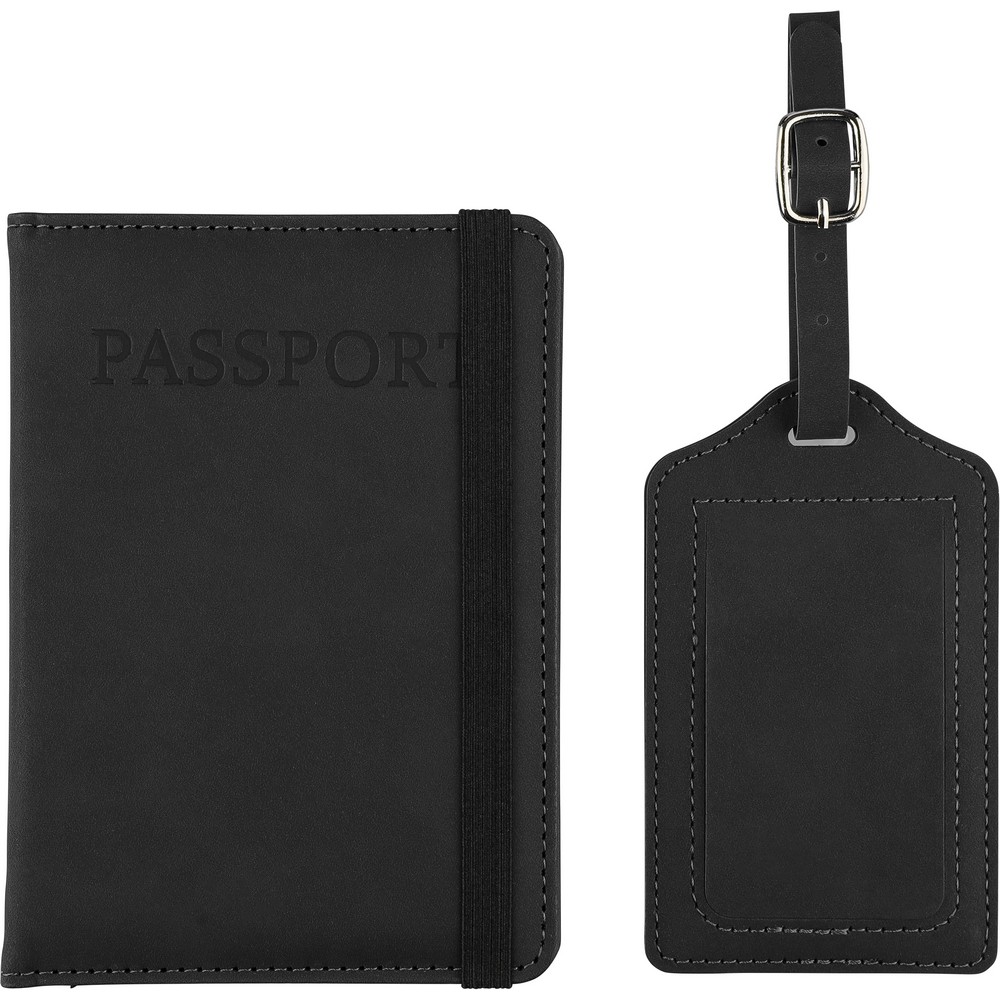 Etui do paszportu, zawieszka do bagażu P151892X czarny