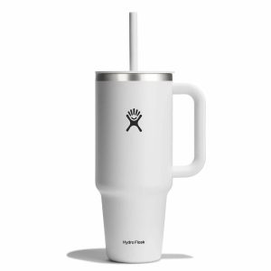 1183 ML TRAVEL TUMBLER CLEAR LID WHITE P154722P 