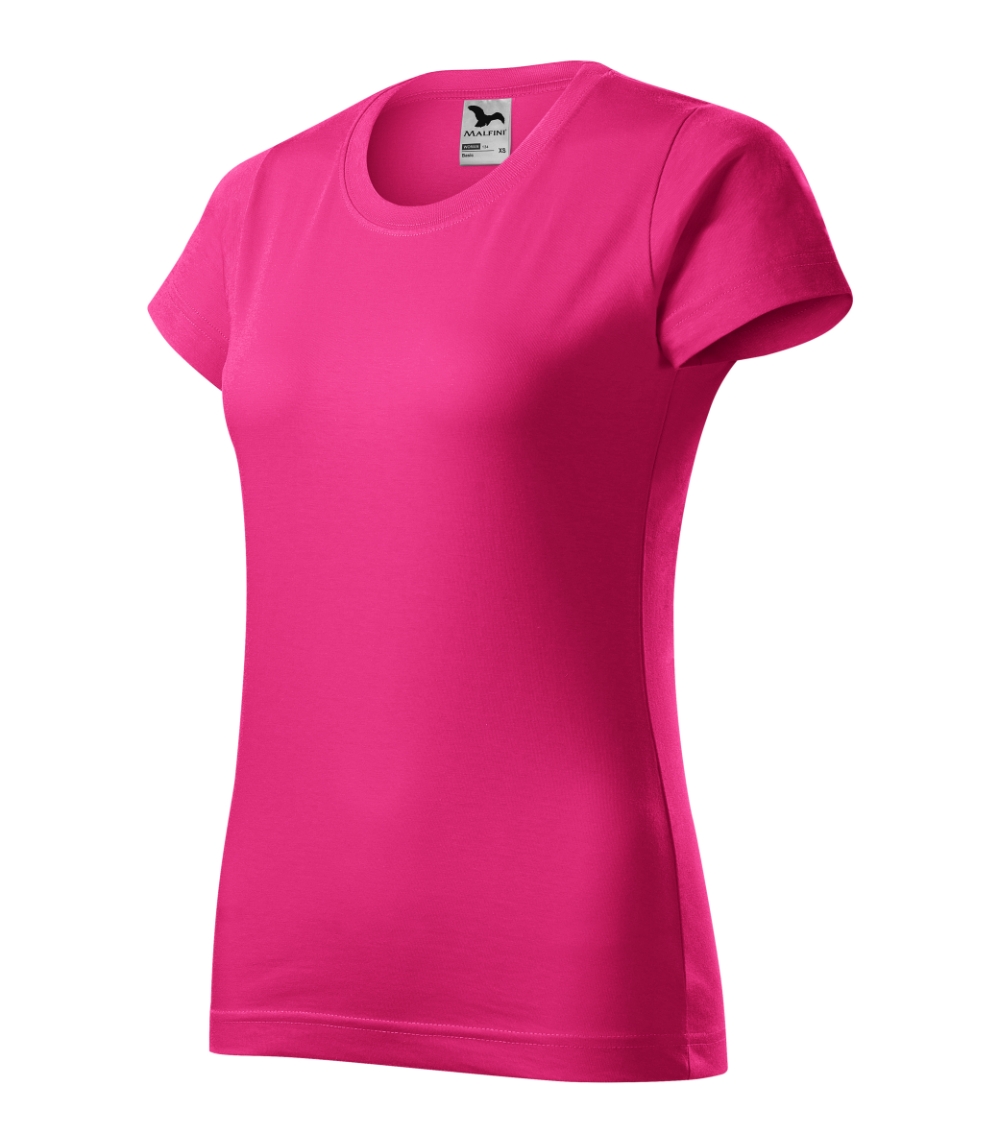 Koszulka damska Basic P021550F czerwień purpurowa