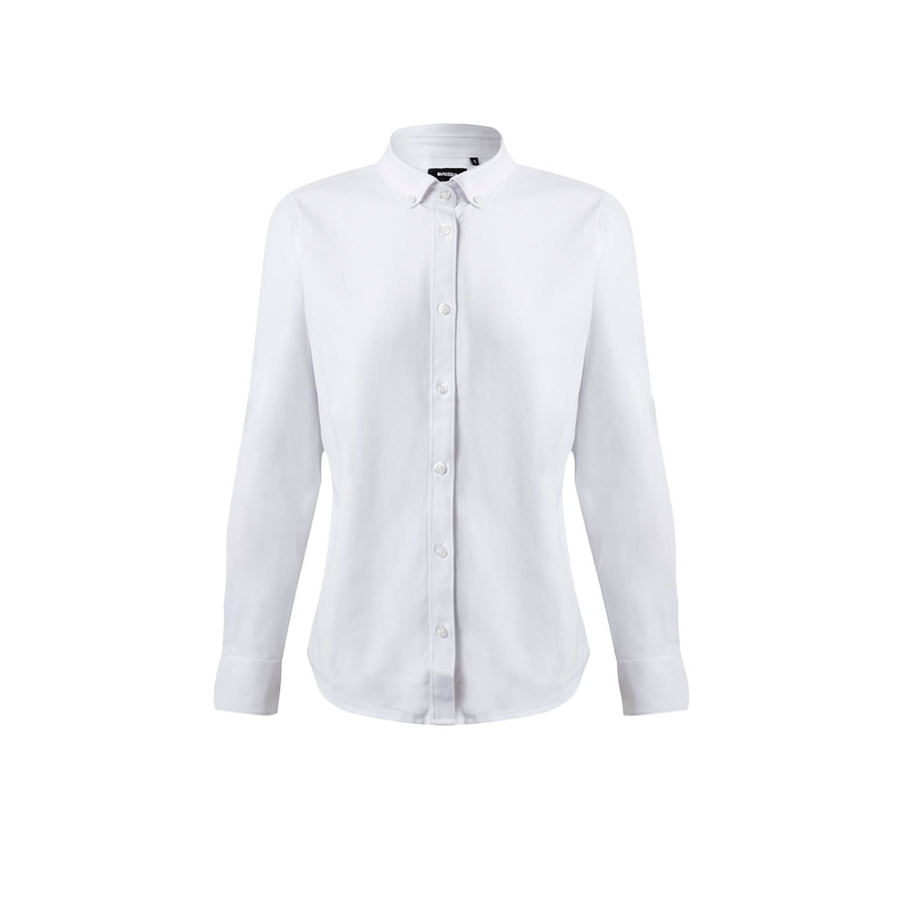 VL PRITHVI WOMEN. Koszula Oxford (180 g/m²) dla kobiet, wykonana z bawełny (50%), poliestru (45%) i elastanu (5%) P153675S biały