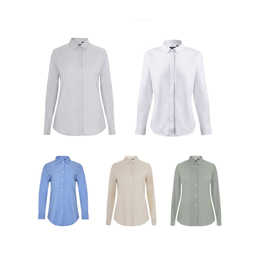 VL PRITHVI WOMEN. Koszula Oxford (180 g/m²) dla kobiet, wykonana z bawełny (50%), poliestru (45%) i elastanu (5%) P153675S ST-36158-W VL PRITHVI WOMEN. Koszula Oxford (180 g/m²) dla kobiet, wykonana z bawełny (50%), poliestru (45%) i elastanu (5%) P153675S ST-36158-W