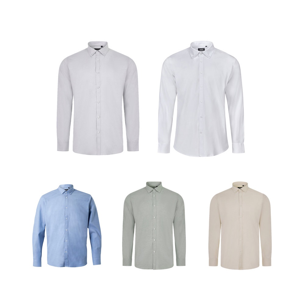 VL PRITHVI MAN. Męska koszula Oxford (180 g/m²) z bawełny (50%), poliestru (45%) i elastanu (5%) P153705S ST-36159-W