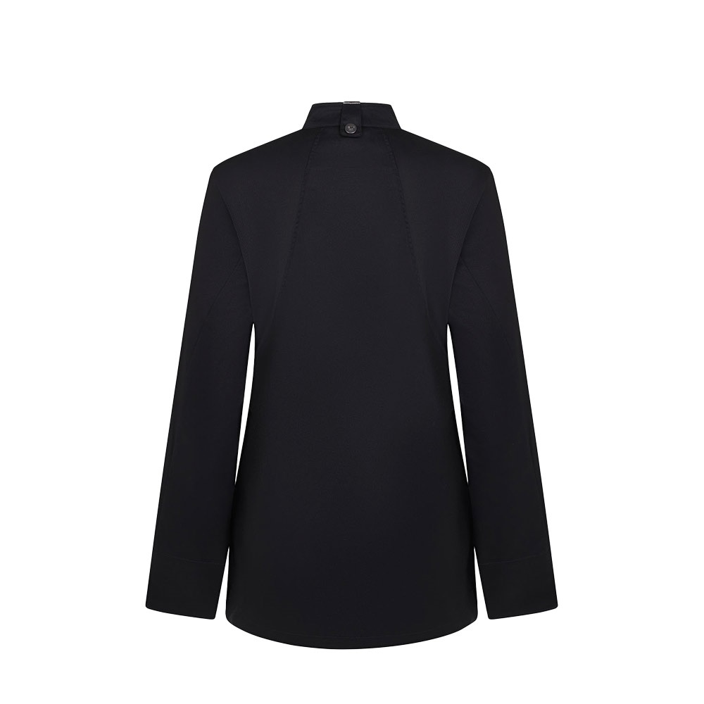 VL THOTH. Kobieca bluza kuchenna (190 g/m²) wykonana z bawełny (35%) i poliestru z recyklingu (65%) P153735S czarny