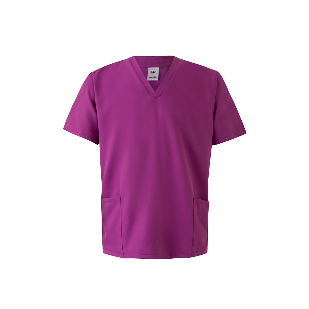 VL FLORA. Tunika z krótkim rękawem (140 g/m²) wykonana w 100% z mikrofibry P153865S ciemny róż