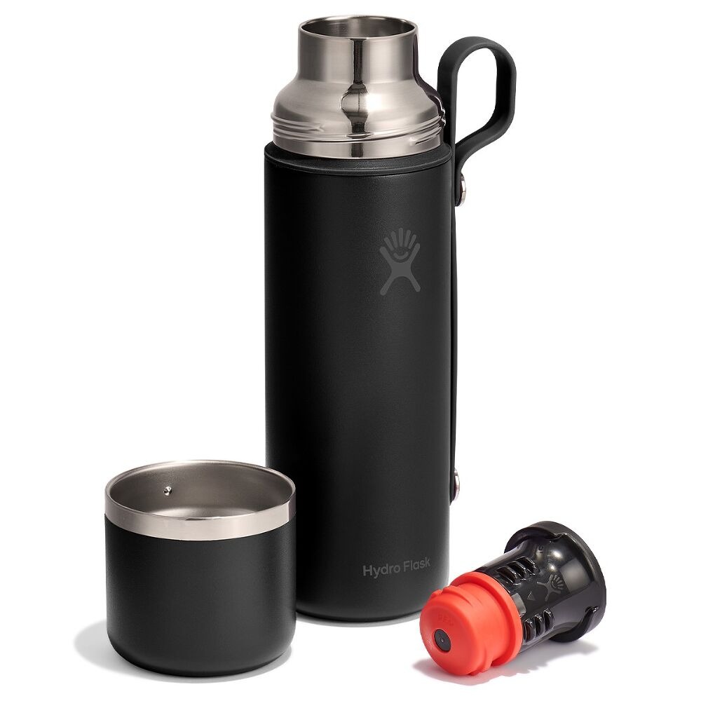 828 ML HOT FLASK AND CUP BLACK P154733P