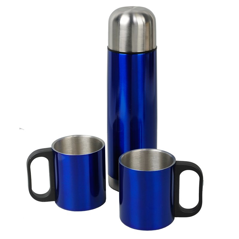 Metalowy termos Picnic 480 ml + 2 kubki P050109R