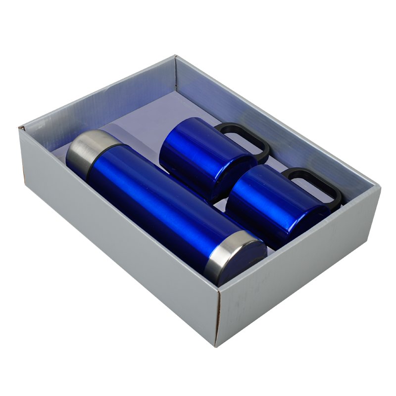 Metalowy termos Picnic 480 ml + 2 kubki P050109R RO-R08383.O