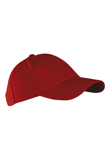 Czapka 6 panelowa bawełniana zapięcie na rzep P139506H red