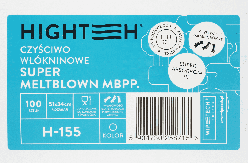 Czyściwo włókninowe Super MELTBLOWN H-155 (karton 100 listków) P049991J