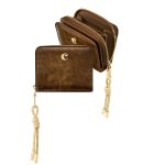 Portfel na karty z klapką Philomène Camel P153258P 