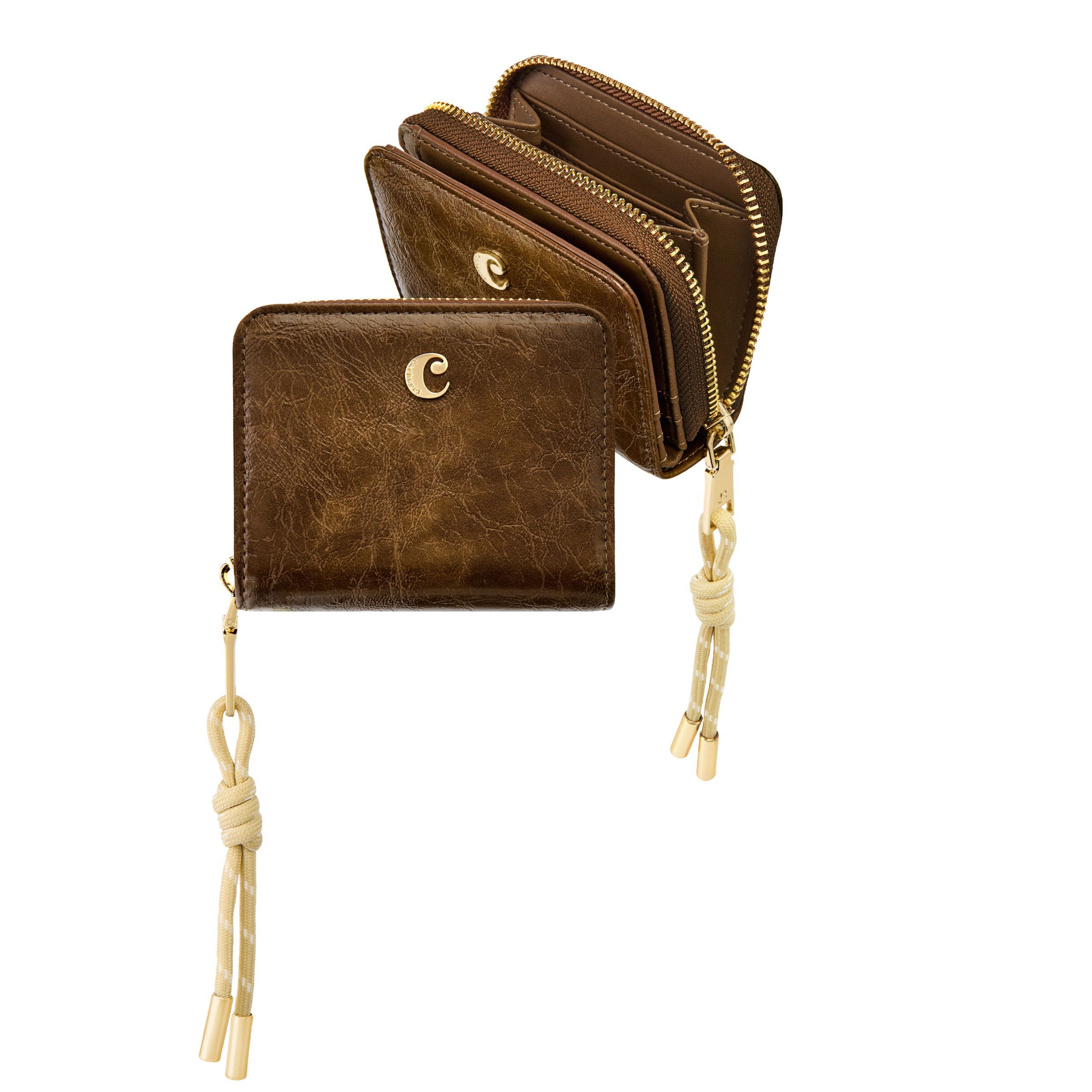 Portfel na karty z klapką Philomène Camel P153258P PM-CEY639Z Portfel na karty z klapką Philomène Camel P153258P PM-CEY639Z