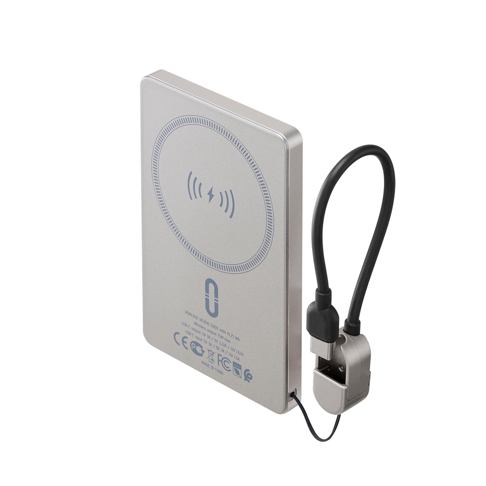 Power Bank Magsafe indukcyjny 15W VA2616 5000 mAh RIVACASE P154623G 7 Power Bank Magsafe indukcyjny 15W VA2616 5000 mAh RIVACASE P154623G
