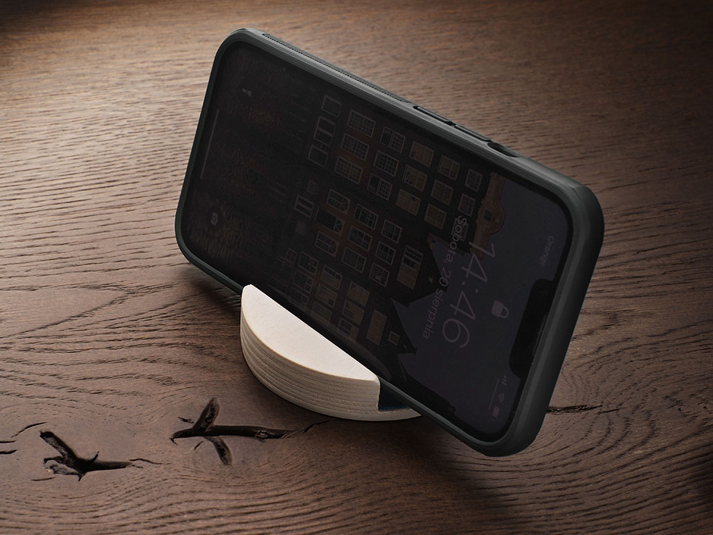 Drewniana podstawka pod telefon P065271J 2 Drewniana podstawka pod telefon P065271J