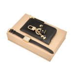Zestaw Séraphine Czarny (brelok, etui na karty i zegarek) P153235P 