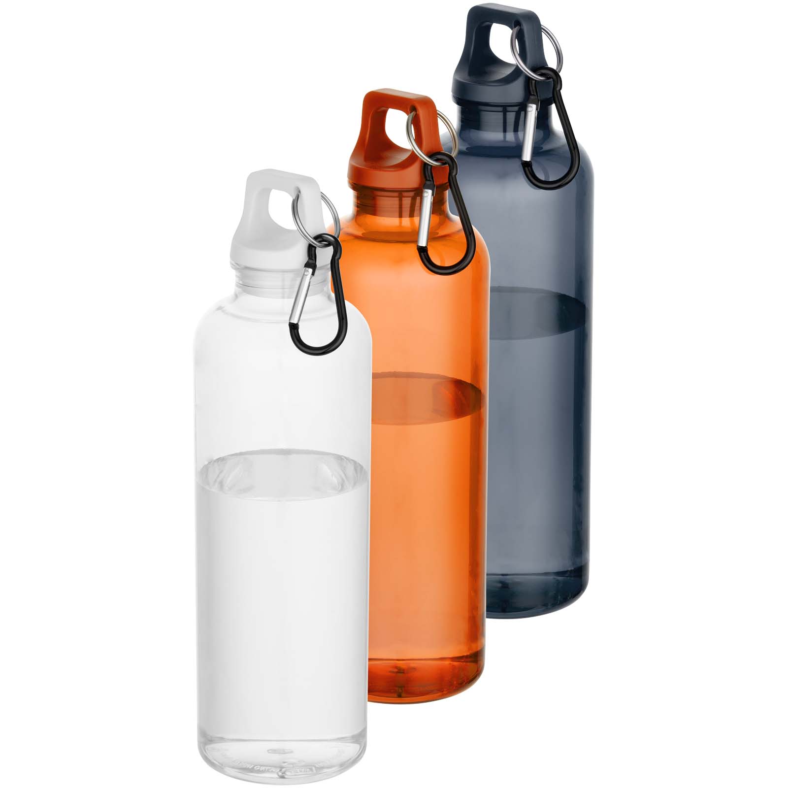 Oregon butelka na wodę o pojemności 750 ml z karabińczykiem wykonana z tworzyw sztucznych pochodzących z recyklingu z certyfi P148580C PFC-100877-W