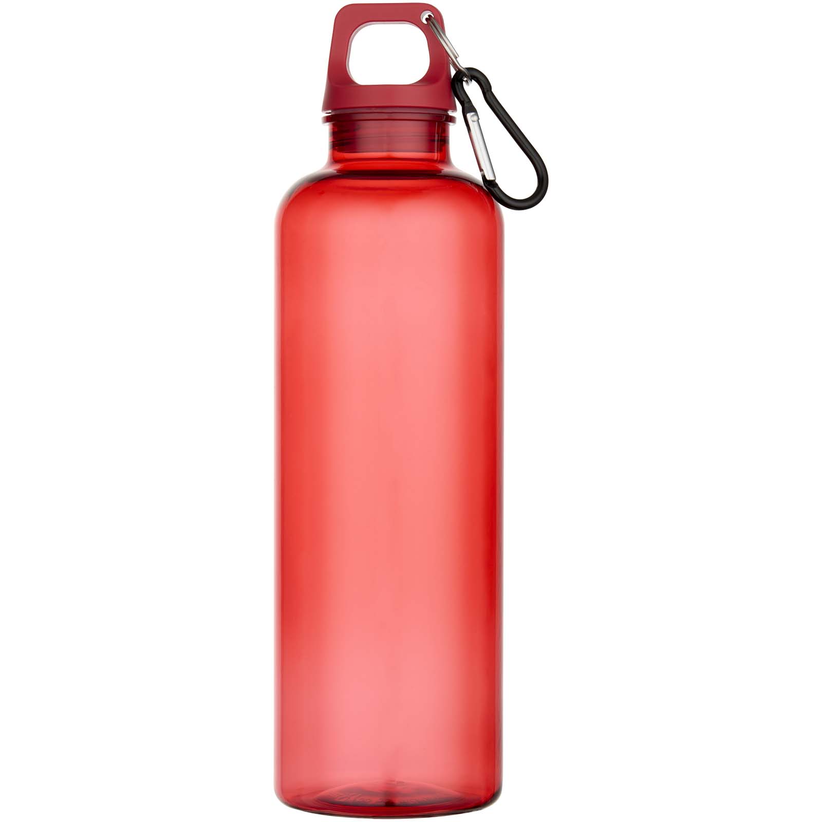 Oregon butelka na wodę o pojemności 750 ml z karabińczykiem wykonana z tworzyw sztucznych pochodzących z recyklingu z certyfi P148580C czerwony