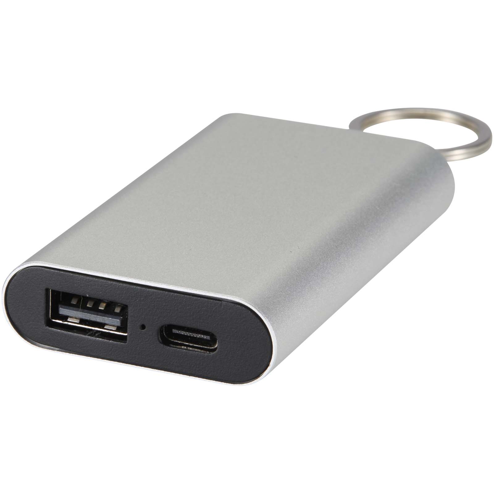 Arcturus powerbank o pojemności 2000 mAh z recyklingowanego aluminium z brelokiem P156900C