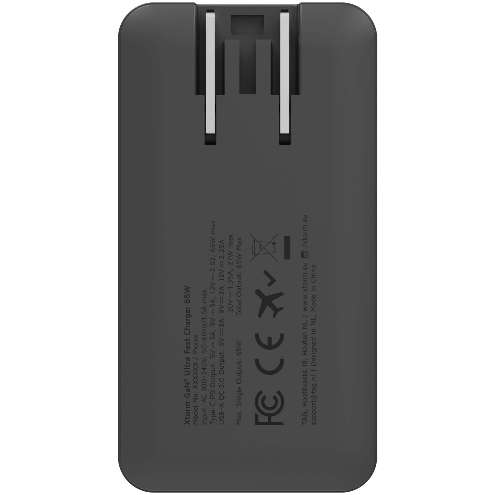 Xtorm szybka ładowarka podróżna o mocy 65 W z kablem i etui podróżnym P157685C