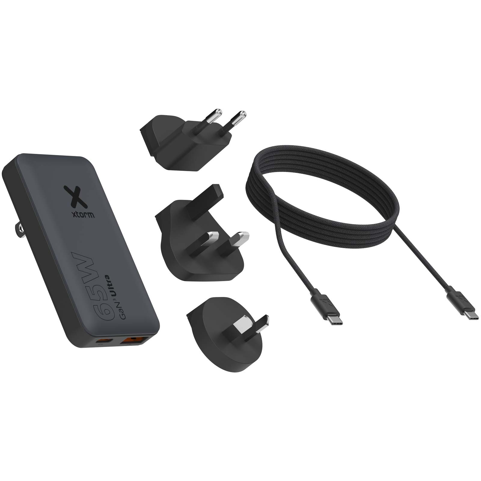 Xtorm szybka ładowarka podróżna o mocy 65 W z kablem i etui podróżnym P157685C