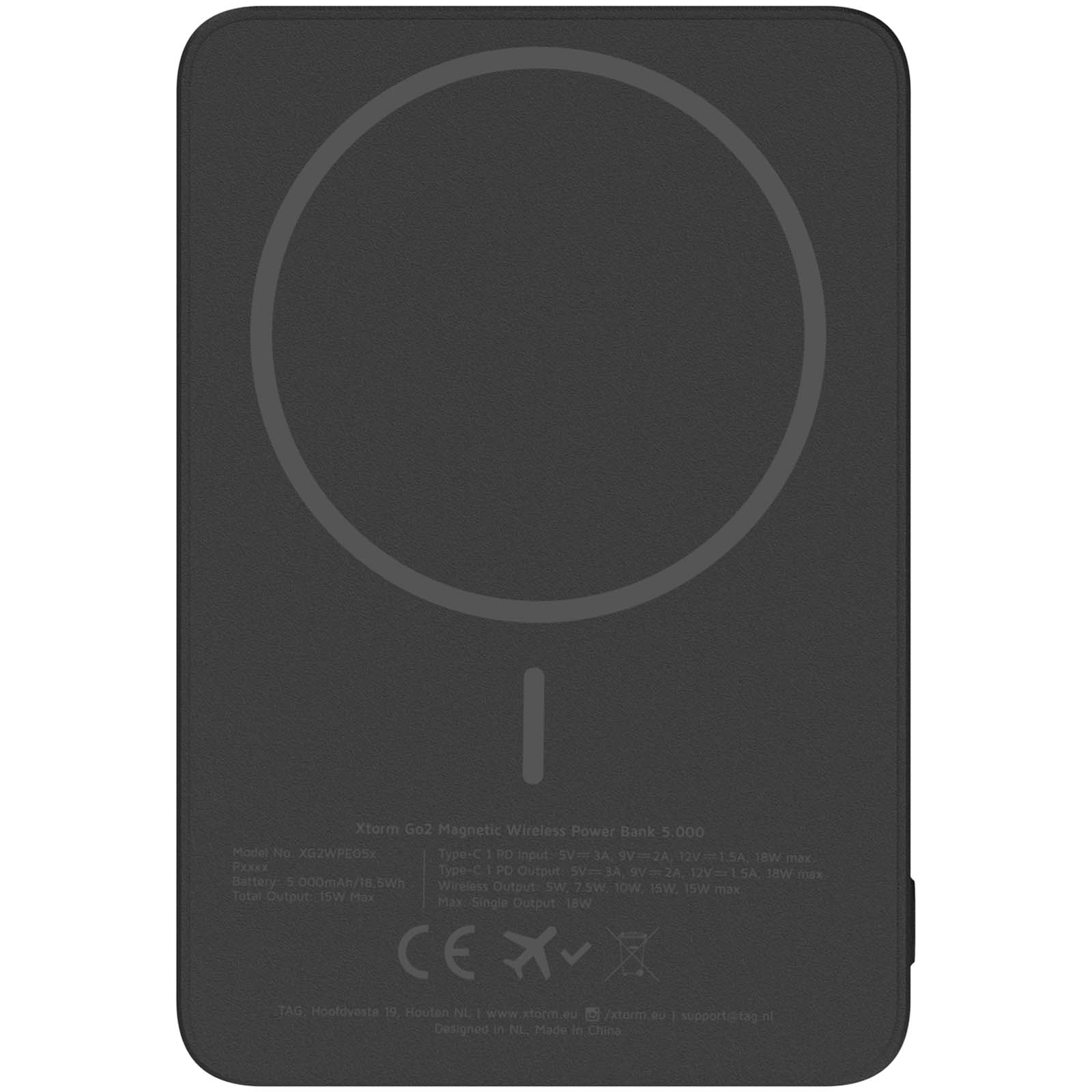 Xtorm Go2 powerbank o mocy 15 W i pojemności 5000 mAh z szybkim ładowaniem P157687C