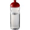 Bidon H2O Base® o pojemności 650 ml z wypukłym wieczkiem P069240C przezroczysty / czerwony