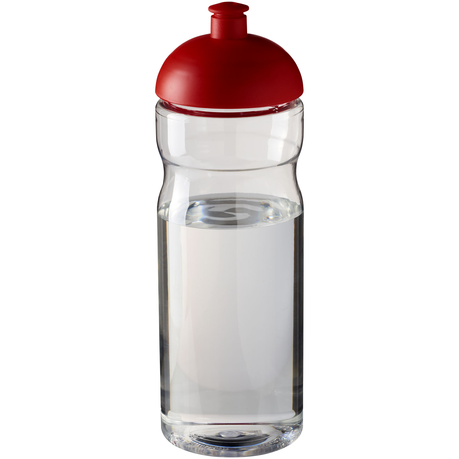 Bidon H2O Base® o pojemności 650 ml z wypukłym wieczkiem P069240C przezroczysty / czerwony