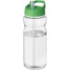 Bidon H2O Base® o pojemności 650 ml z wieczkiem z słomką P069269C przezroczysty / zielony