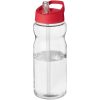 Bidon H2O Base® o pojemności 650 ml z wieczkiem z słomką P069269C przezroczysty / czerwony